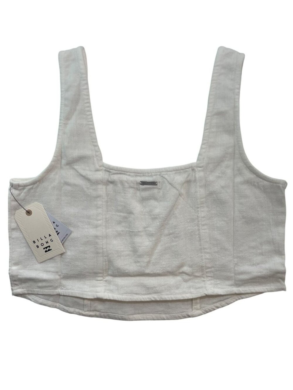 Billabong Open Skies Woven Tank Top White Sleeveless Square Neck Wmn's Sz S NWT - Picture 2 of 7